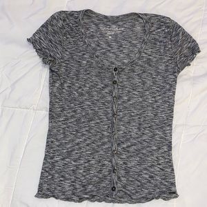 Girls Hollister Button Up Grey Top
